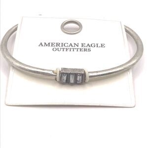American Eagle Outfitters Silver Rhinestone Cuff Bracelet